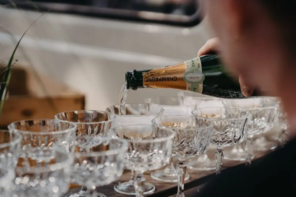 bryllupsreception med bobler