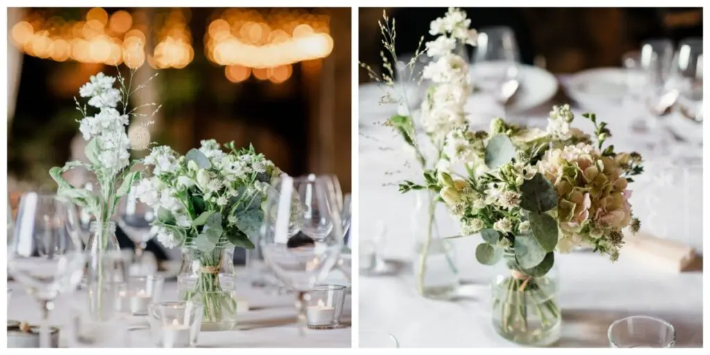 Stilfuldt og gennemført ladebryllup 3 blomster collage e1542144714536