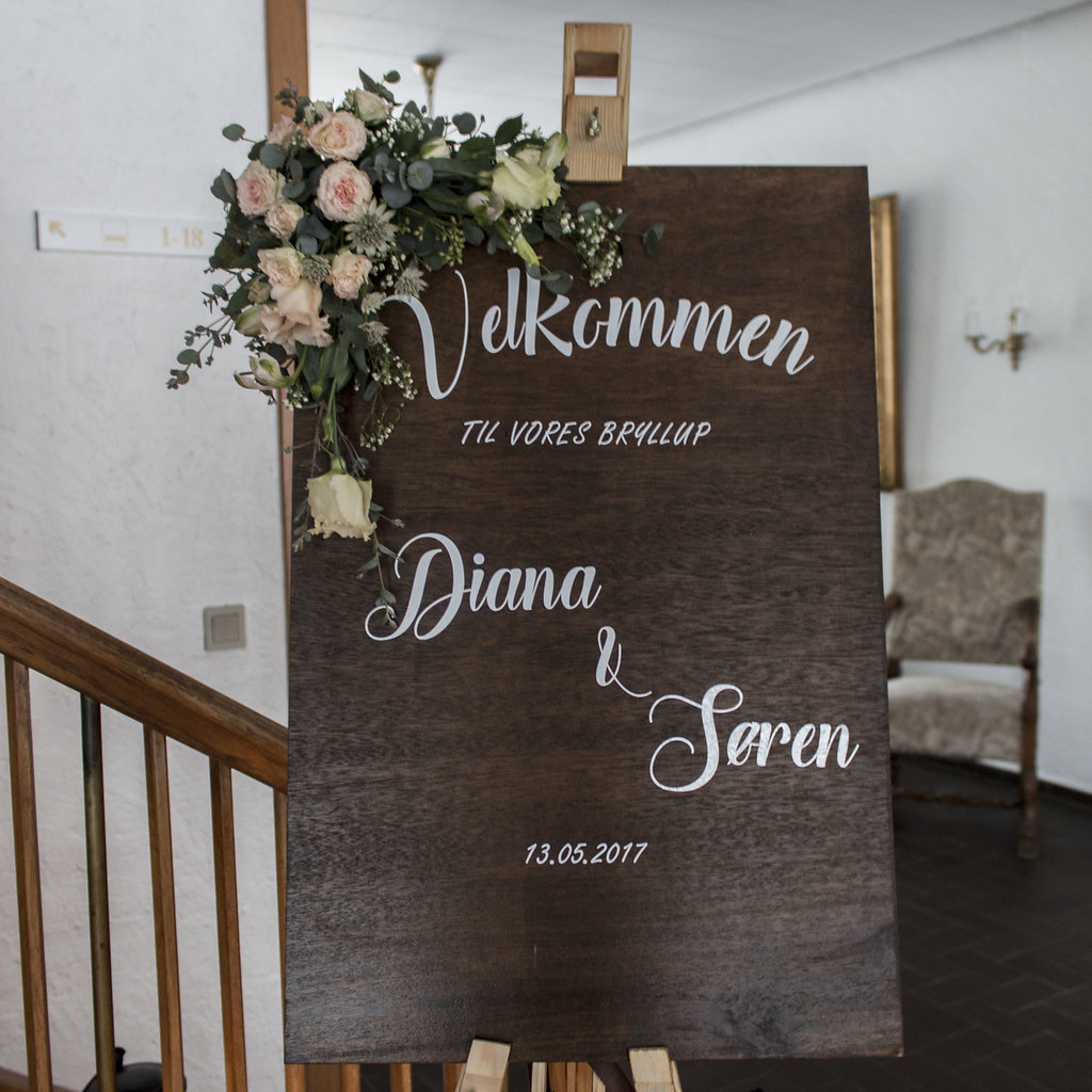 Trælskilt til bryllup