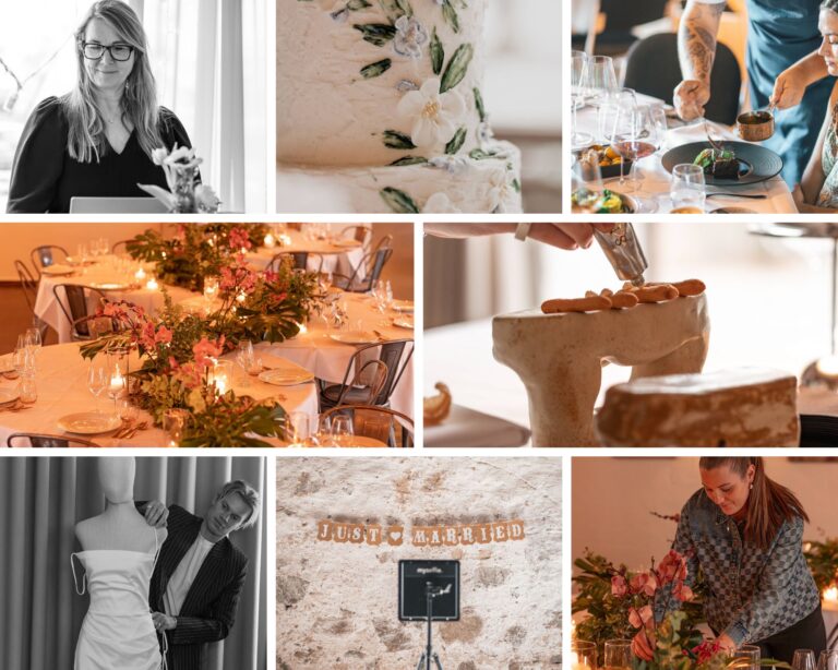 fotograf konditor reception bryllupsplanlægger brudekjole brudebuket