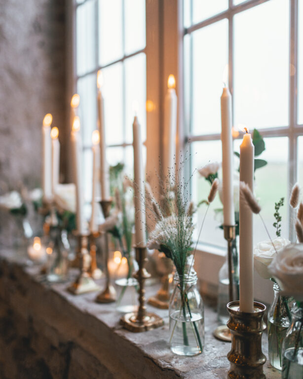 vinterbryllup levendelys ladebryllup